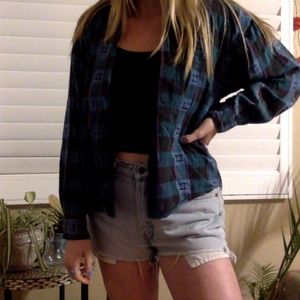 3 for $15 VINTAGE blue and purple beachy flannel